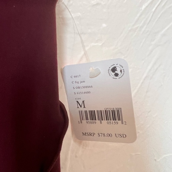 NWT Free People Movement high rise ruffle leggings fig jam size Medium - Picture 4 of 8